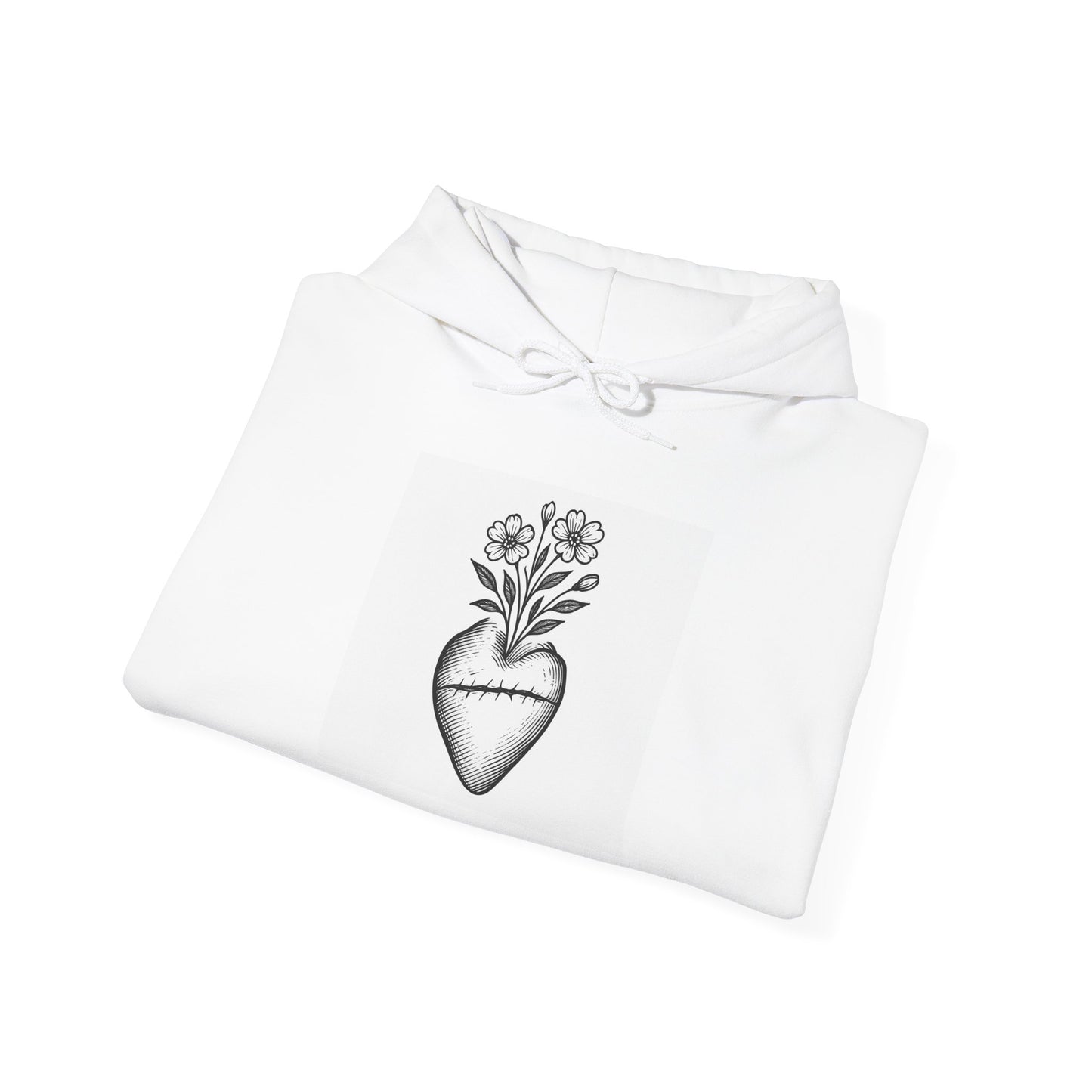 I Choose To Stay Heart & Flowers Hoodie: Cozy Unisex Sweatshirt